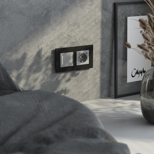 Рамка на 2 поста Werkel AluMax черный алюминий W0023508 в Нижнем Новгороде фото 3