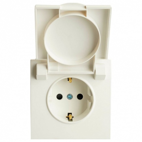 Розетка с заземлением и со шторкой, с крышкой Stekker Эмили 49881 в Нижнем Новгороде
