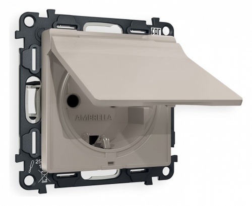 Розетка с заземлением и со шторкой, без рамки с крышкой Ambrella Volt ALFA MA368010 в Нижнем Новгороде