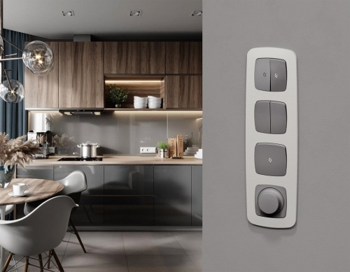 Выключатель самовозвратный одноклавишный с подсветкой, без рамки Ambrella Volt MO MO502055 в Нижнем Новгороде фото 6