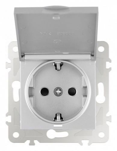 Розетка влагозащищенная с заземлением и со шторкой с крышкой Arte Milano am-203 203.41-1.silver в Нижнем Новгороде фото 9