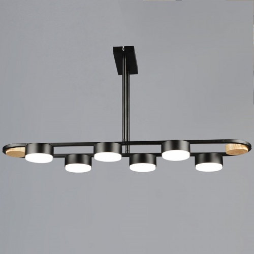 Люстра на штанге 02760-1 02760-0.3-06 BK+WOOD GX53 в Нижнем Новгороде