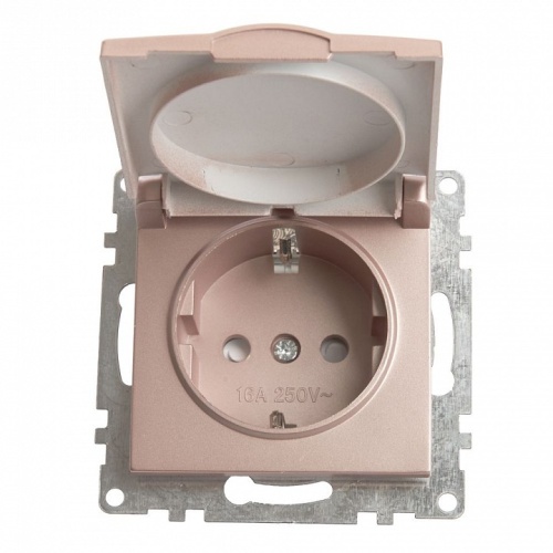 Розетка с заземлением и со шторкой, без рамки с крышкой Stekker Катрин 39594 в Нижнем Новгороде фото 7