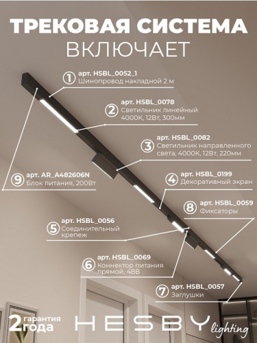 Комплект трековый Hesby Lighting ElDeko HSBL_kompl_E006_NI4B4K в Нижнем Новгороде фото 3