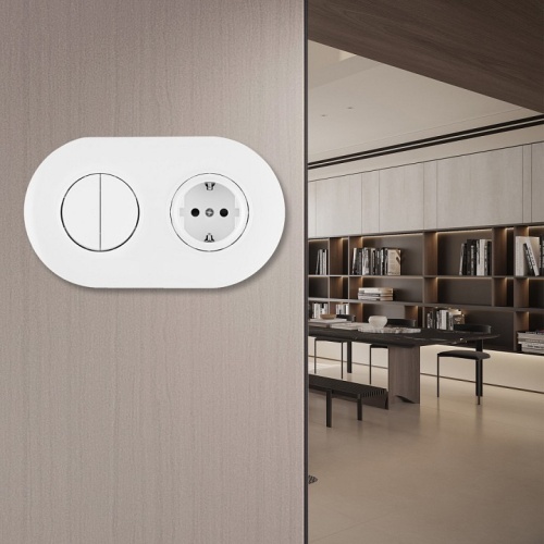 Блок с розеткой и выключателем Arte Milano SET08-2 SET08-2-40-1-30-2 white в Нижнем Новгороде фото 2