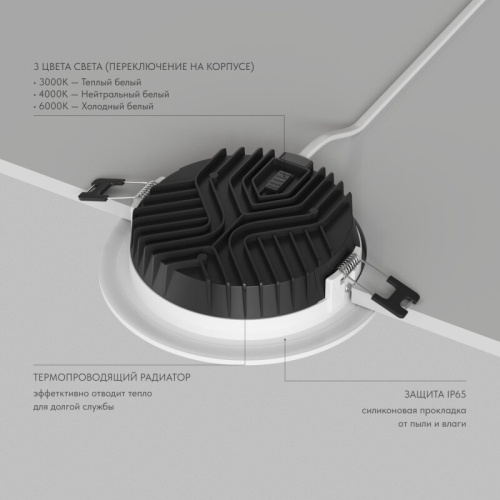 Встраиваемый светильник Denkirs VERSA DK2462-WH в Нижнем Новгороде фото 4