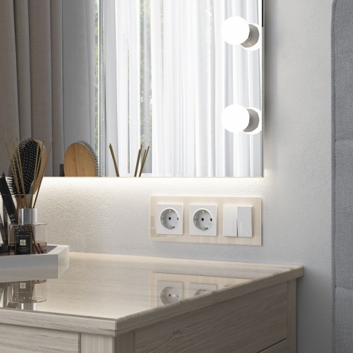 Выключатель двухклавишный с подсветкой без рамки Werkel белый матовый W1120161 в Нижнем Новгороде фото 2