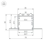 Профиль LINIA32-FANTOM-2000 ANOD (Arlight, Алюминий) в Дудинке