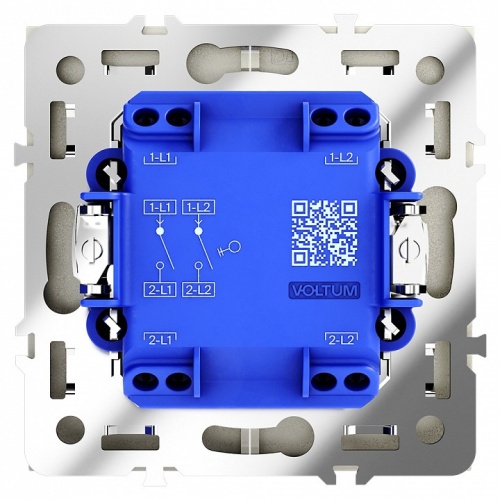Выключатель двухклавишный без рамки Voltum S70 VLS020104 в Нижнем Новгороде фото 2