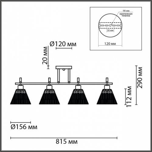 Светильник на штанге Lumion Vivian 8188/4C в Нижнем Новгороде фото 2