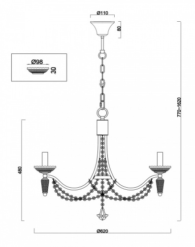 Подвесная люстра Freya Zoe FR2009PL-05G в Изобильном фото 4