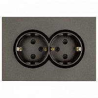 Розетка двойная с заземлением и со шторкой Stekker Эмили 49934 в Нижнем Новгороде