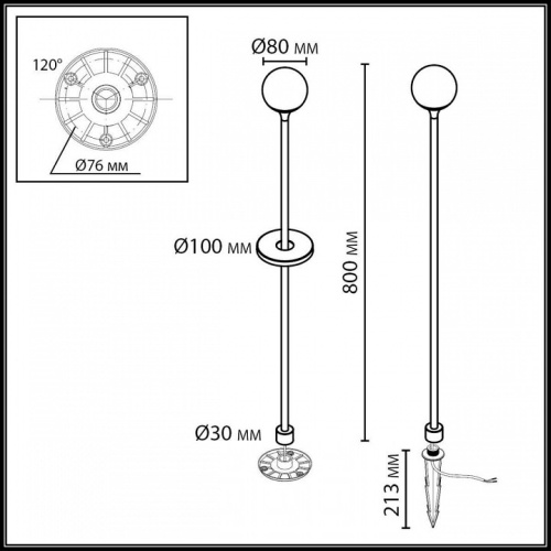 Наземный низкий светильник Odeon Light NATURE 7120/3GLA в Нижнем Новгороде фото 2