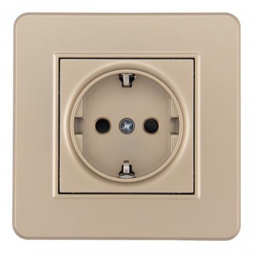 Розетка с заземлением и со шторкой Arte Milano SET16-1 SET16-1-40-1 shampan в Нижнем Новгороде фото 3