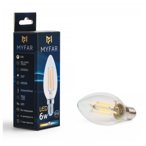 Лампа светодиодная MyFar Базис E14 E14 6Вт 4000K MB1002E14-6W4K в Нижнем Новгороде фото 3
