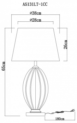 Настольная лампа декоративная Arte Lamp Baymont A5131LT-1CC в Нижнем Новгороде фото 4