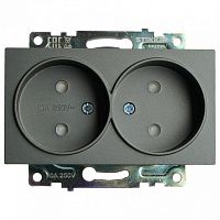 Розетка двойная без заземления и со шторкой, без рамки Stekker Катрин 49421 в Нижнем Новгороде