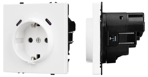 Розетка с заземлением и со шторкой и 2хUSB C, без рамки Arlight NOBE 061818(1) в Нижнем Новгороде