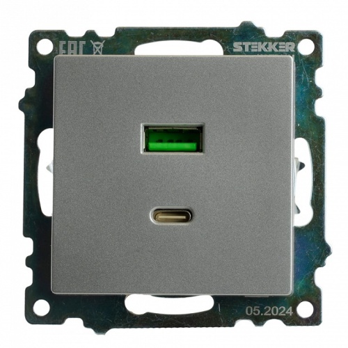 Розетка 2хUSB type A и C без рамки Stekker Катрин 50054 в Нижнем Новгороде фото 10