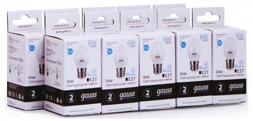 Лампа светодиодная Gauss  E27 6Вт 4100K 53226 в Нижнем Новгороде фото 3