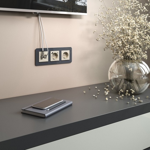 ТВ-розетка и розетка Ethernet RJ-45 без рамки Werkel слоновая кость W1181303 в Нижнем Новгороде фото 2