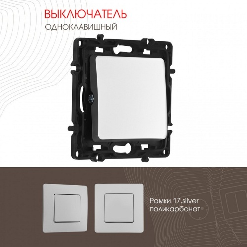 Выключатель одноклавишный без рамки Arte Milano 217 217.30-1.silver в Нижнем Новгороде фото 4
