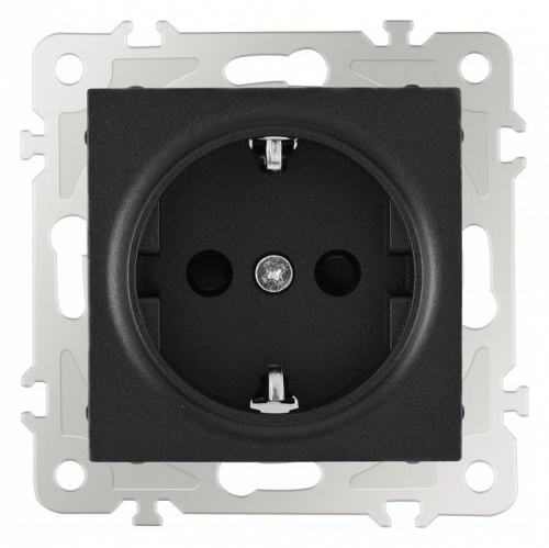 Розетка с заземлением и со шторкой, без рамки Arte Milano am-206 206.40-1.black в Нижнем Новгороде