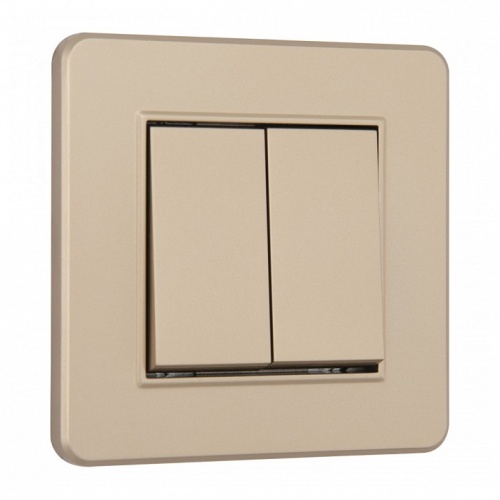 Выключатель двухклавишный Arte Milano SET16-1 SET16-1-30-2 shampan в Нижнем Новгороде