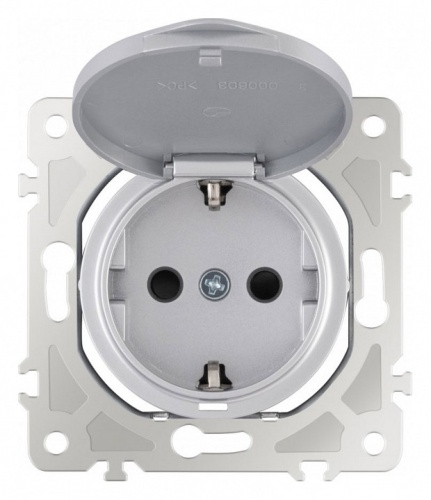 Розетка влагозащищенная с заземлением и со шторкой с крышкой Arte Milano am-202 202.41-1.silver в Нижнем Новгороде фото 7