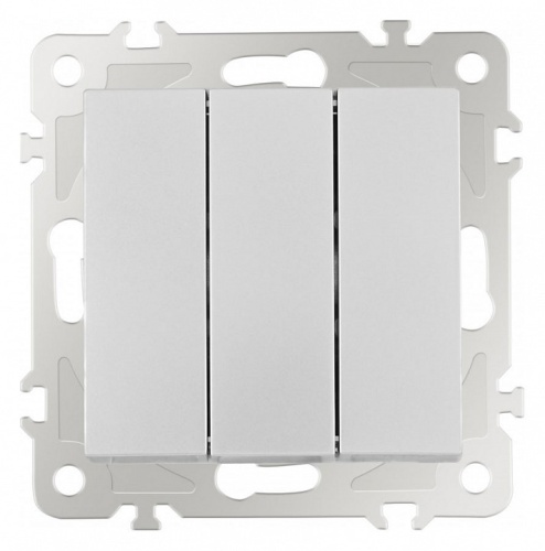 Выключатель трехклавишный без рамки Arte Milano 206 206.30-3.silver в Нижнем Новгороде