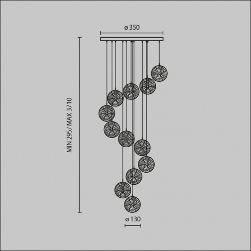 Подвесная люстра Maytoni Frozen MOD254PL-12BS в Нижнем Новгороде фото 6