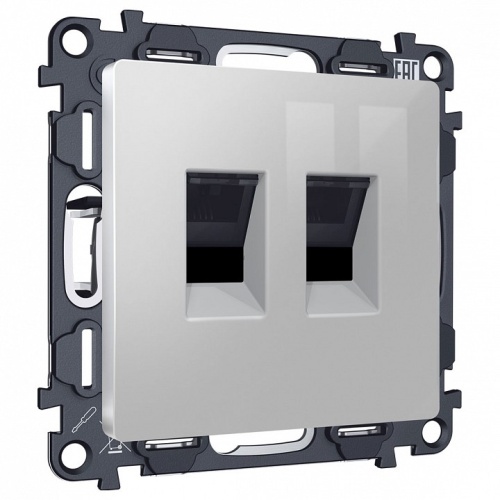 Розетка двойная Ethernet RJ-45 и со шторками, без рамки Ambrella Volt ALFA MA412110 в Нижнем Новгороде
