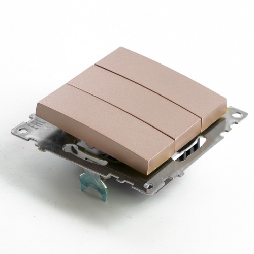 Выключатель трехклавишный без рамки Stekker Катрин 49174 в Нижнем Новгороде фото 7