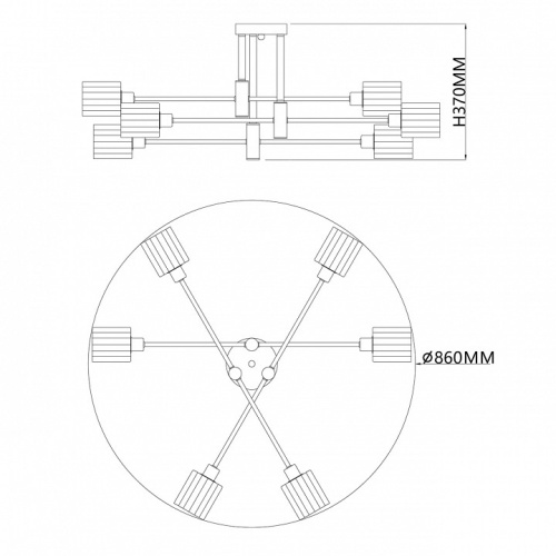 Люстра на штанге Escada Reflex 1140/6P в Бородино фото 4