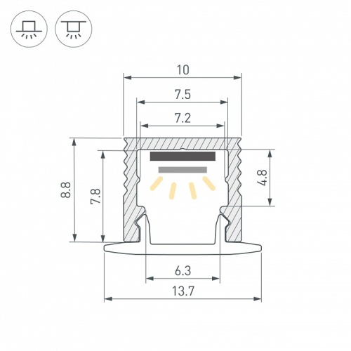 Профиль накладной Arlight SL-MINI 064305 в Нижнем Новгороде фото 4