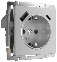 Розетка с заземлением и со шторкой и 2хUSB type A и C, без рамки Werkel  W1171706 в Нижнем Новгороде