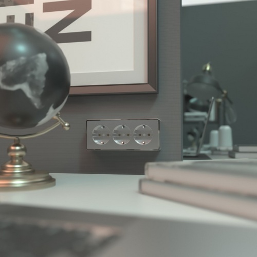 Розетка с заземлением и со шторками Werkel Gallant (серебряный) W5073106 в Нижнем Новгороде фото 3