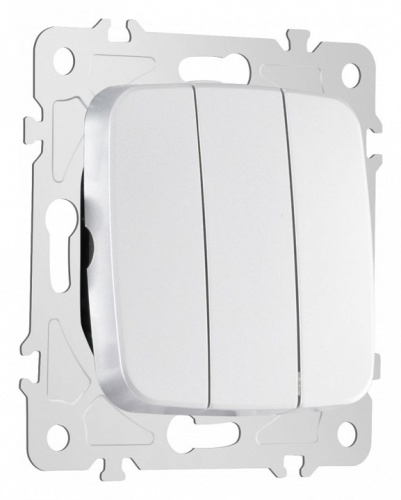 Выключатель трехклавишный без рамки Arte Milano 205 205.30-3.silver в Нижнем Новгороде