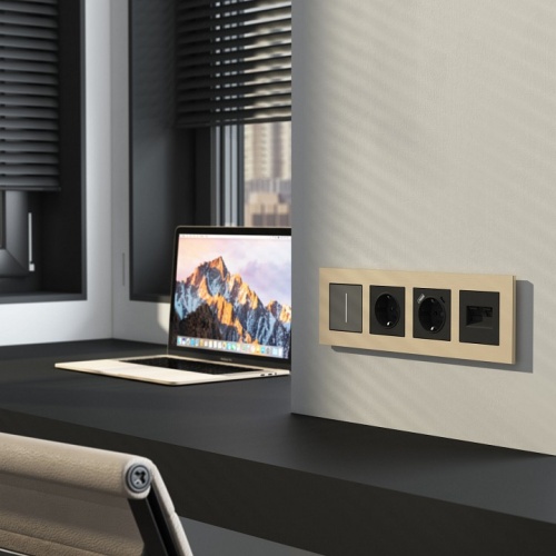 Рамка на 4 поста Werkel AluMax шампань W0043511 в Нижнем Новгороде фото 3