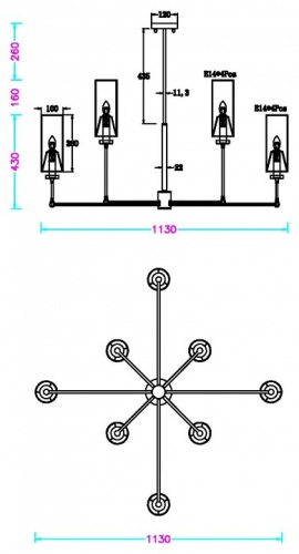 Люстра на штанге MyFar Richard MR2410-8C в Нижнем Новгороде фото 6