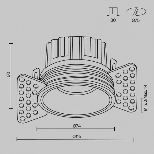 Встраиваемый светильник Maytoni Round DL058-12W4K-TRS-BS в Дудинке фото 7