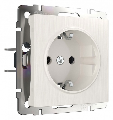 Розетка с заземлением и со шторками, без рамки Werkel перламутровый рифленый W1171113 в Нижнем Новгороде