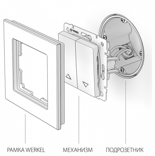 Выключатель для жалюзи Werkel белый W1124501 в Нижнем Новгороде фото 2