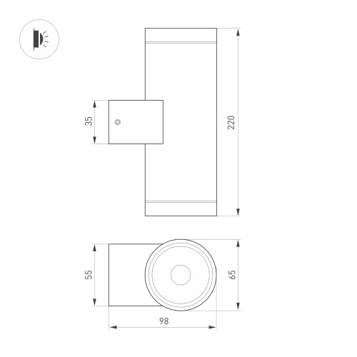 Светильник LGD-RAY-WALL-TWIN-R65-2x12W Warm3000 (GR, 6 deg, 230V) (Arlight, IP65 Металл, 3 года) в Балашихе фото 2