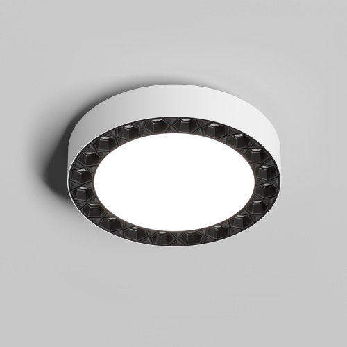DK2840-WB Накладной светильник DUAL 12+12 Вт, LED 4000K, IP 20, d165mm, белый/черный, алюминий/акрил в Заречном фото 6