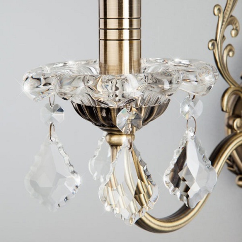 Бра Eurosvet Elisha 3281/1 античная бронза/прозрачный хрусталь Strotskis в Нижнем Новгороде фото 2