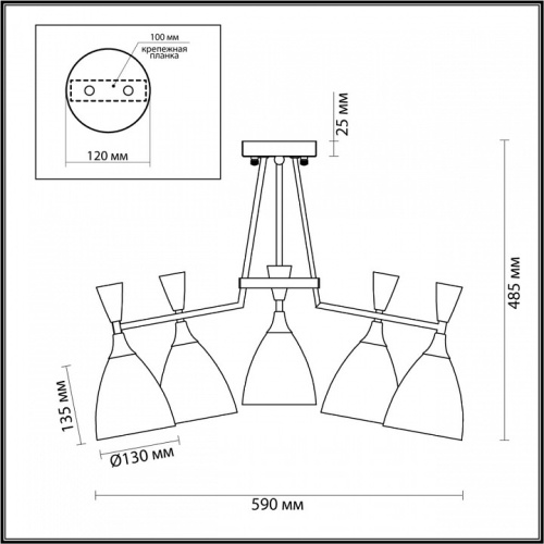 Люстра на штанге Lumion Oliver 4494/5C в Нижнем Новгороде фото 9