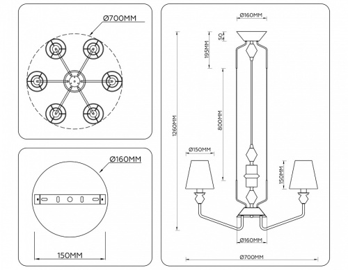Подвесная люстра Ambrella Light LH LH75401 в Нижнем Новгороде фото 3