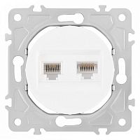 Розетка двойная RJ-11 и Ethernet RJ-45, без рамки Arte Milano am-202 202.44-1.white в Нижнем Новгороде