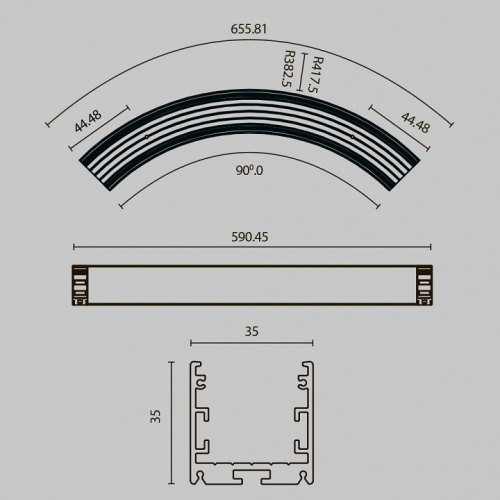 Профиль накладной Maytoni Led strip ALM-3535R-B-D-90°-0.8M в Петровом Вале фото 2